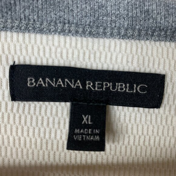 Banana Republic Men’s XL Cream & Grey Long Sleeve Sweatshirt – Cotton/Poly Blend - Picture 2 of 13